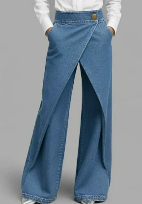 Women's High-Waisted Relaxed Cropped Wide-Leg Jeans