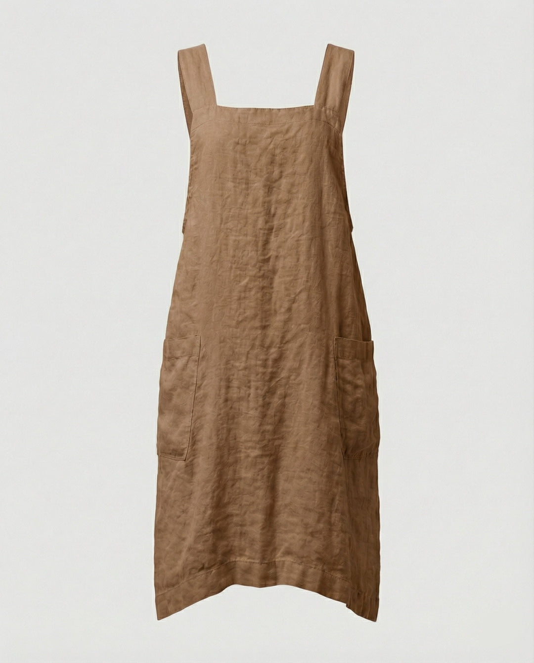Heidi | Damen Midi Schürzenkleid mit quadratischem Ausschnitt und Taschen