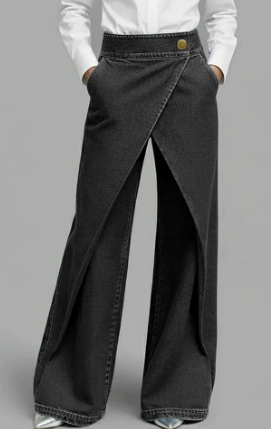 Women's High-Waisted Relaxed Cropped Wide-Leg Jeans