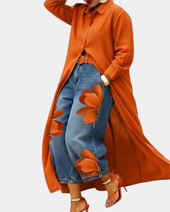 Céliane | Wide-Leg Jeans & Dress Ensemble