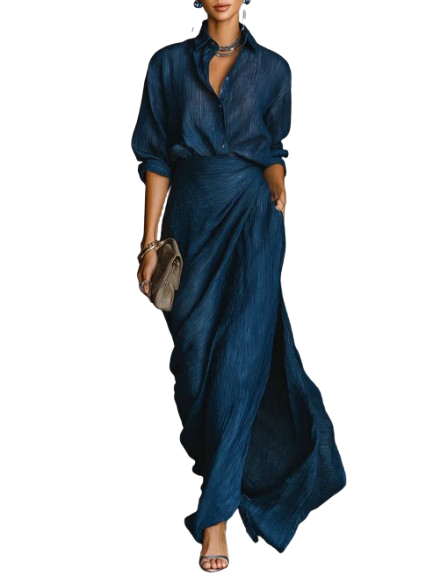 Sky | Navy Blue Two Piece Set