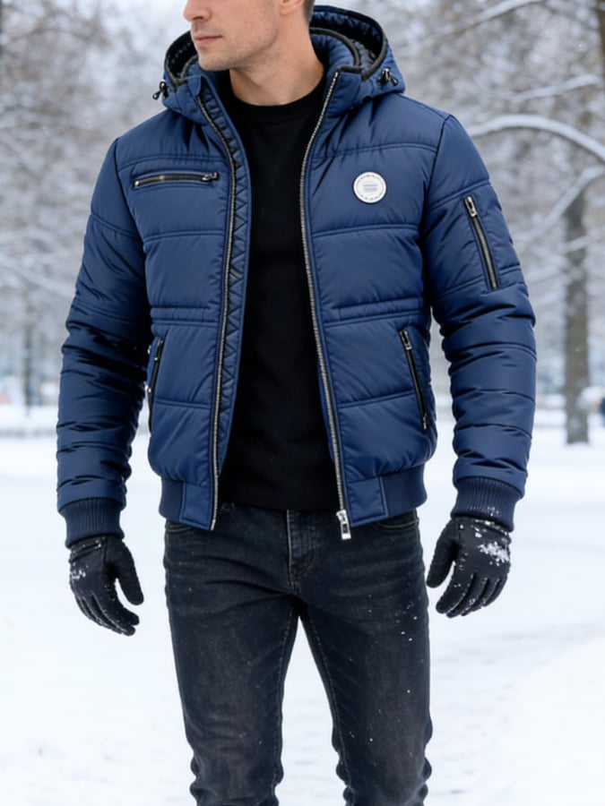 Men's Vintage Insulated Outdoor Jacket - Warm and Padded