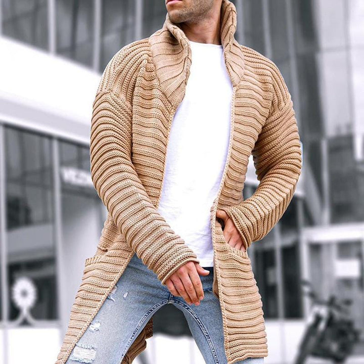 Mason | Men's cardigan with stand-up collar and pockets