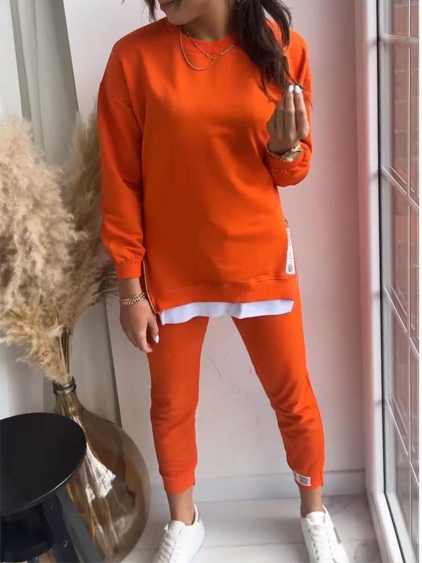 LIANA - Women's Patchwork Two-Piece Top and Pants Sweatshirt