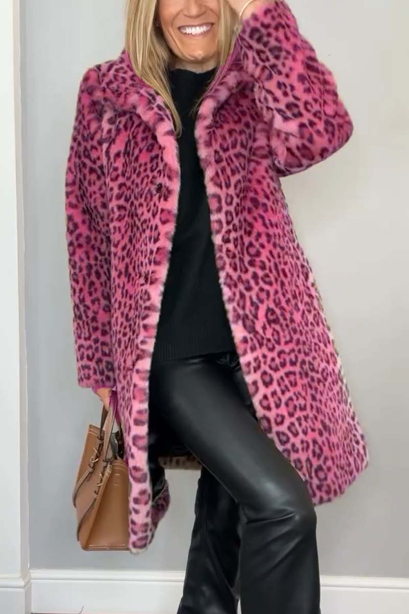 Valentina - Classic Women's Winter Coat With Leopard Print