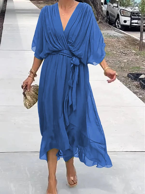 Fiorella - Elegant V-Neck Dress