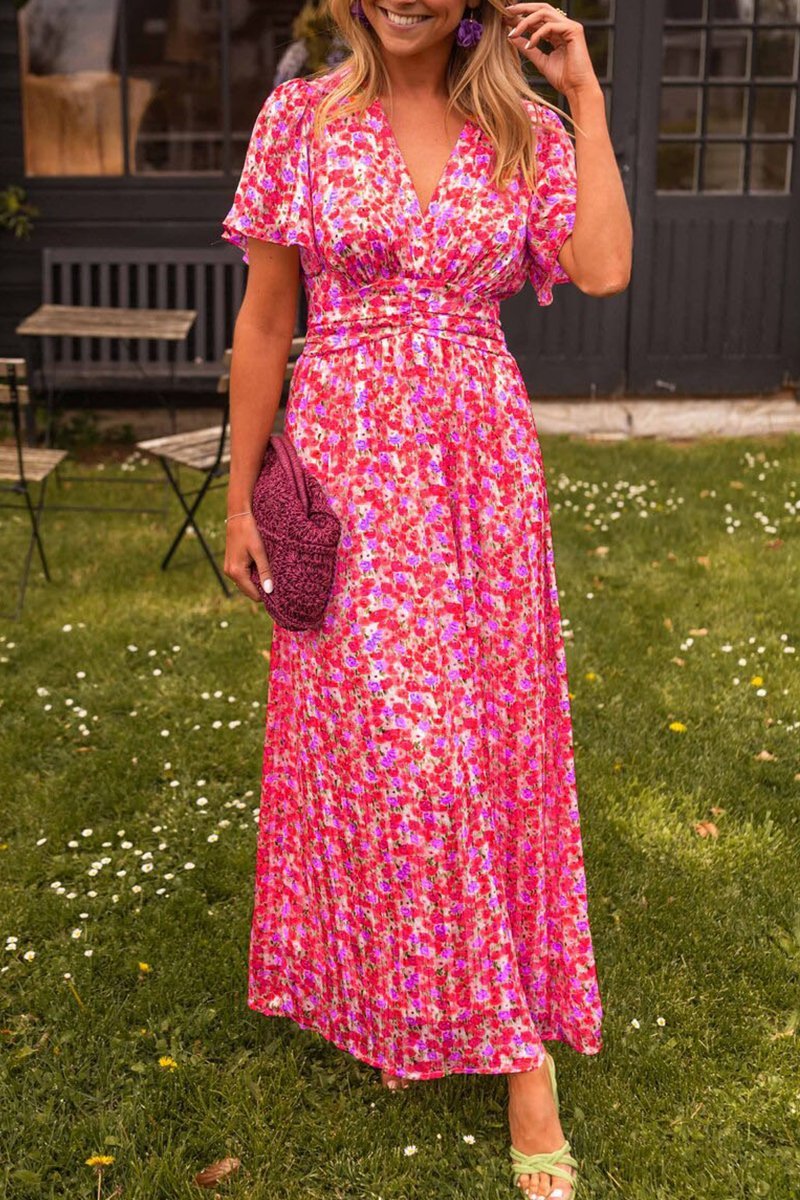 Pauline - Long dress with floral pattern