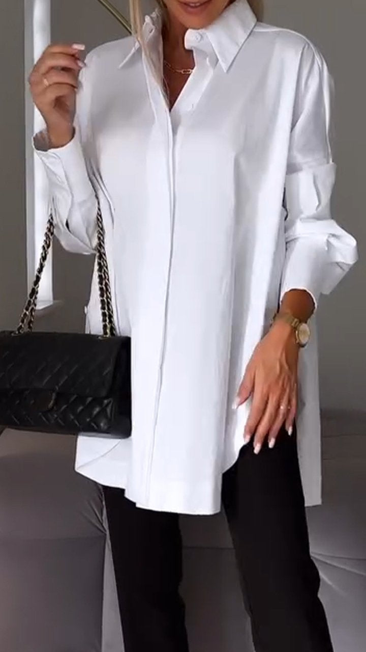 Edvige - Casual Shirt With Slit And Cuffs