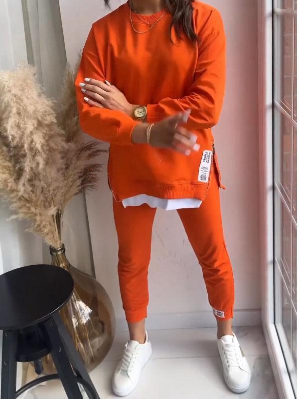 LIANA - Women's Patchwork Two-Piece Top and Pants Sweatshirt