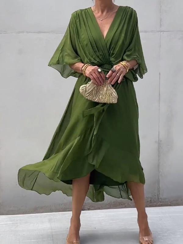 Fiorella - Elegant V-Neck Dress