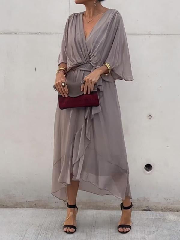 Fiorella - Elegant V-Neck Dress