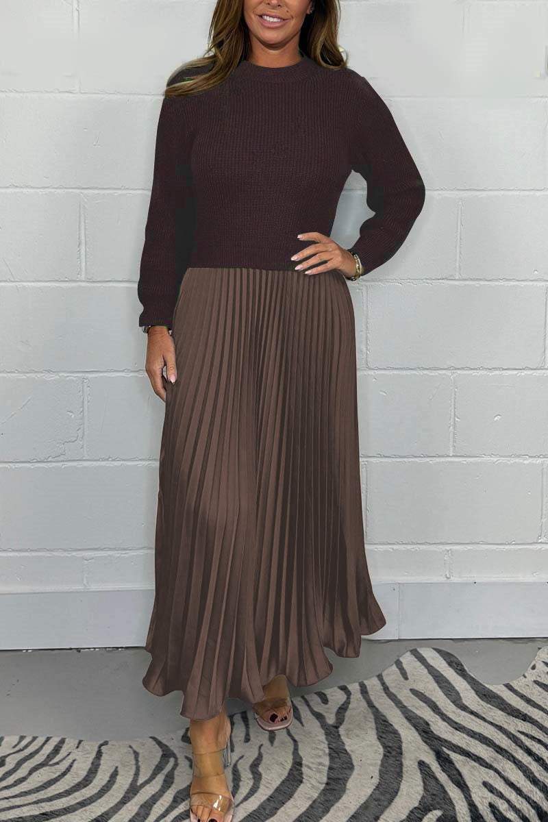 Dorotea - Long Sweater With Pleated Skirt