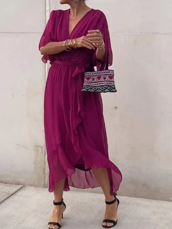 Fiorella - Elegant V-Neck Dress