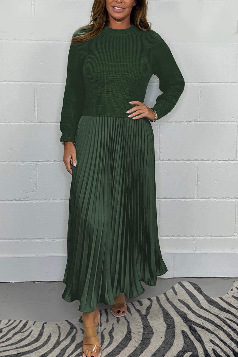 Dorotea - Long Sweater With Pleated Skirt