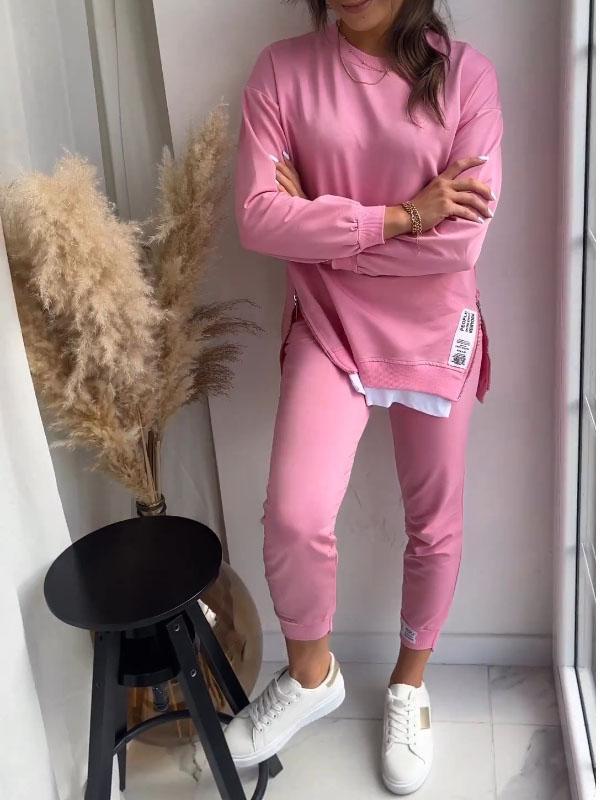LIANA - Women's Patchwork Two-Piece Top and Pants Sweatshirt