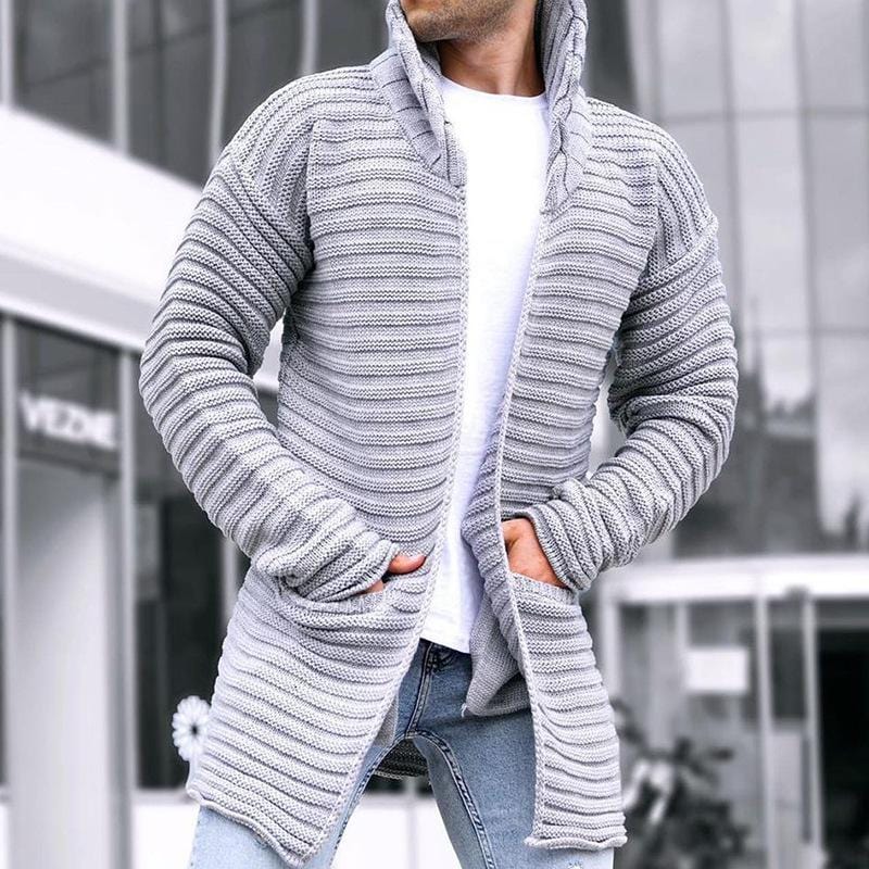 Mason | Men's cardigan with stand-up collar and pockets
