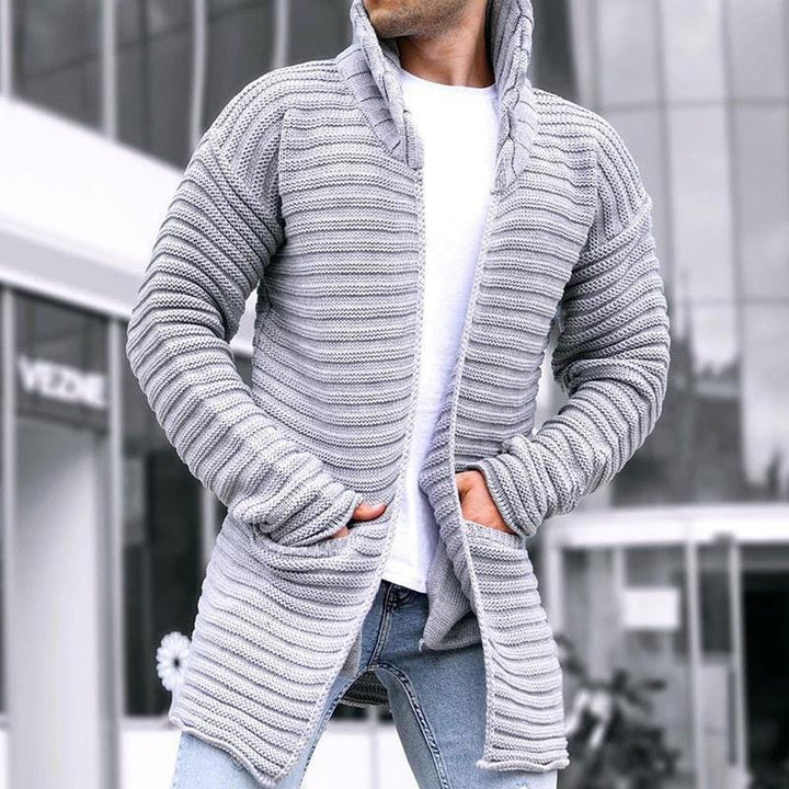 Mason | Men's cardigan with stand-up collar and pockets
