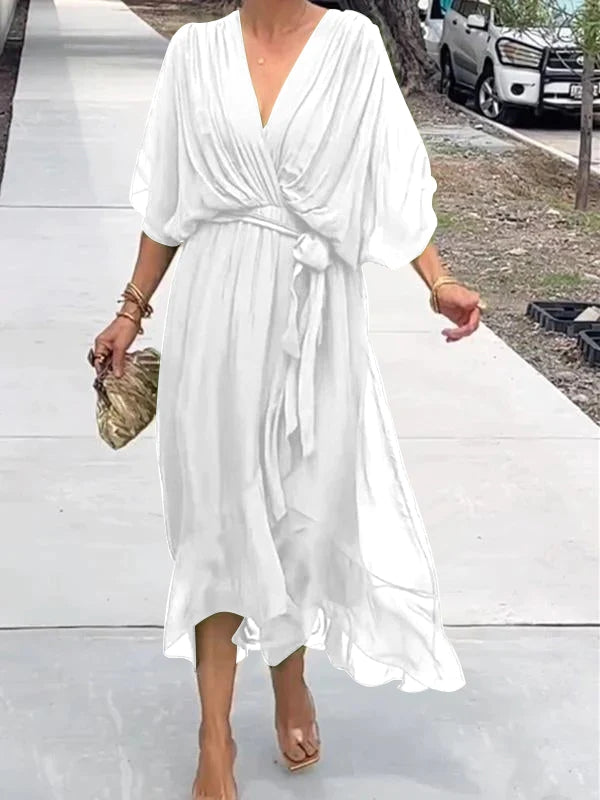Fiorella - Elegant V-Neck Dress