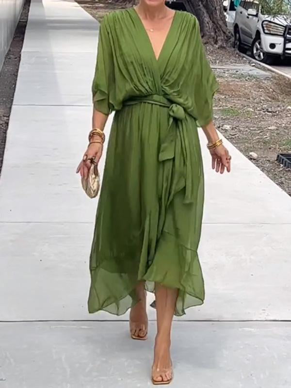 Fiorella - Elegant V-Neck Dress