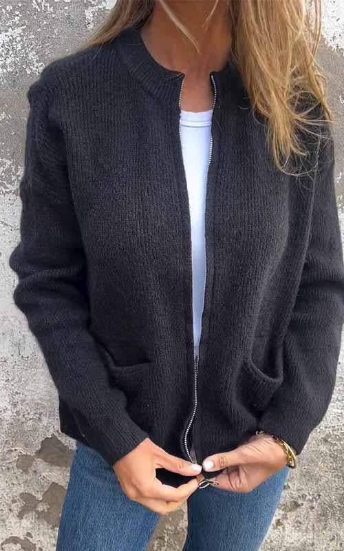 Aurora - Cotton Zipper Cardigan
