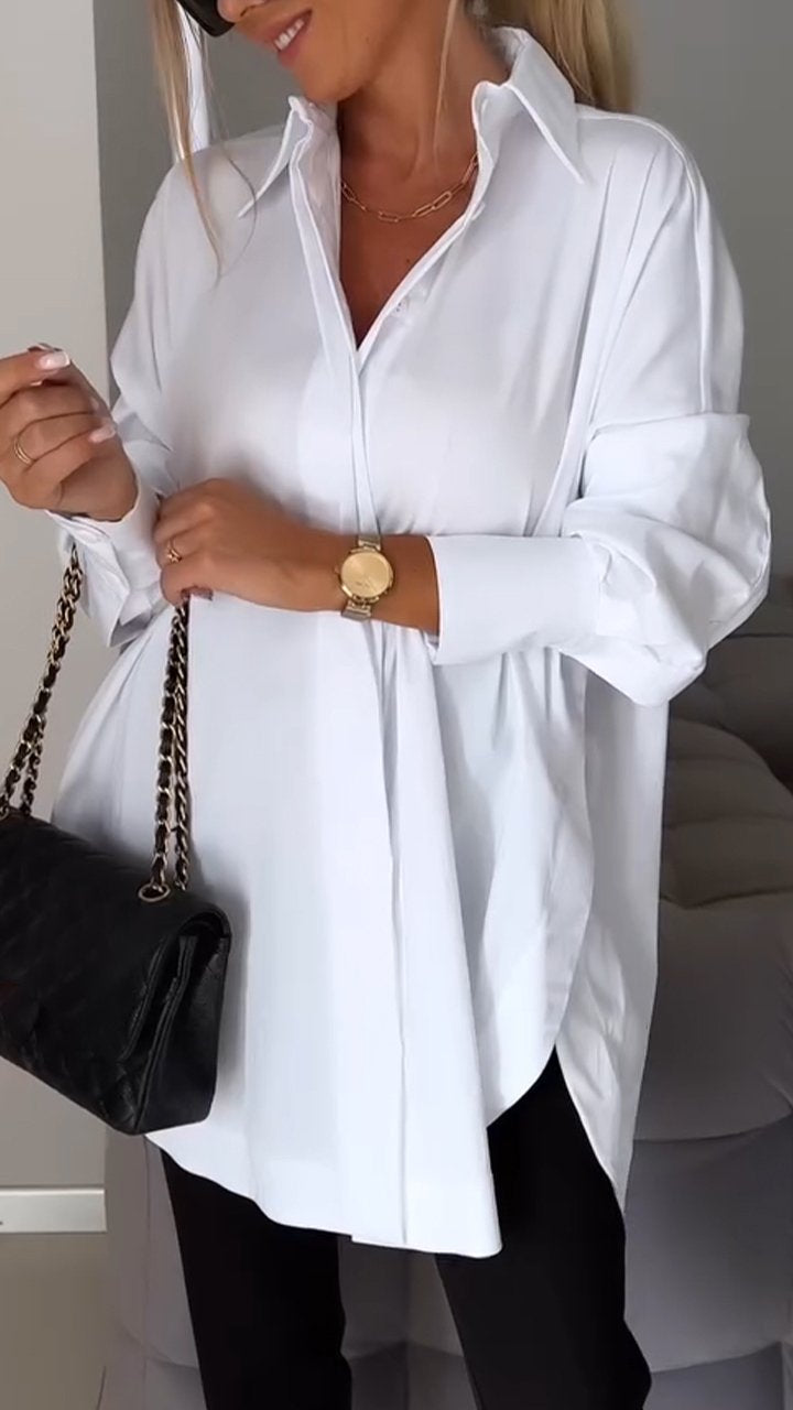 Edvige - Casual Shirt With Slit And Cuffs