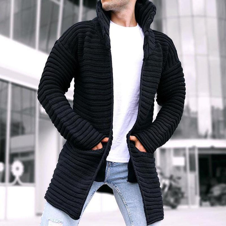 Mason | Men's cardigan with stand-up collar and pockets