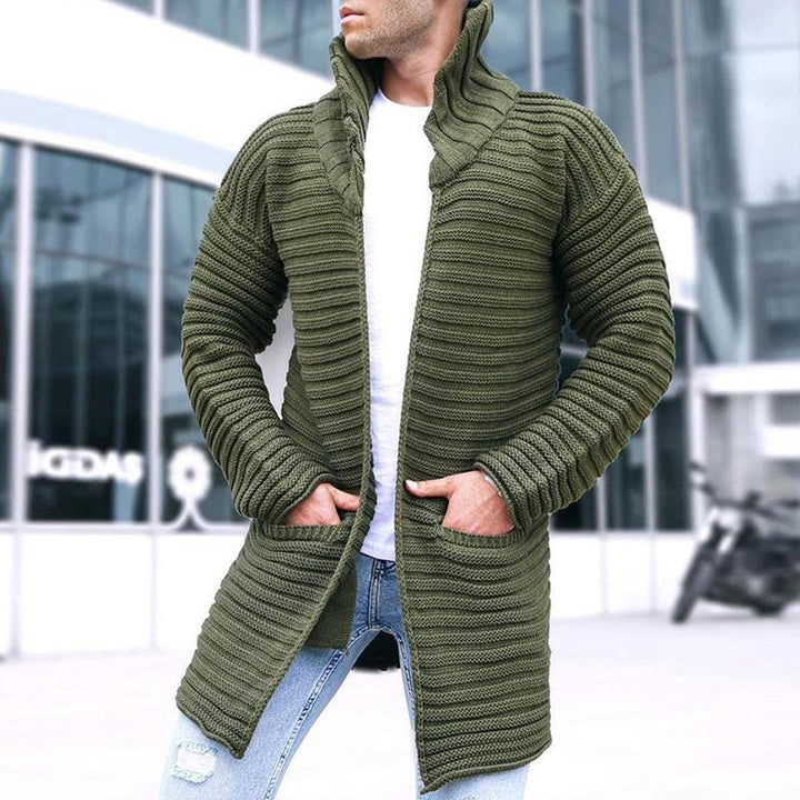 Mason | Men's cardigan with stand-up collar and pockets