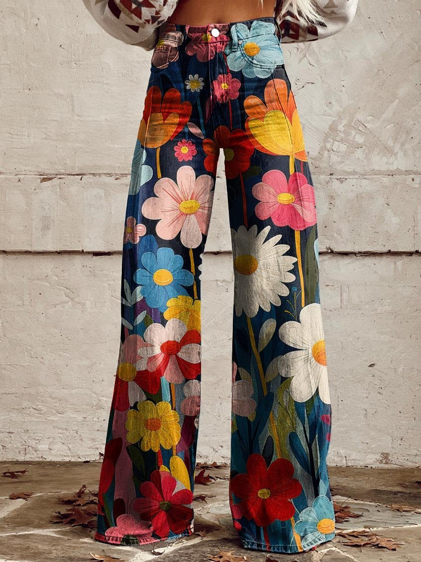 MARIANNE COLORED WIDE-LEG TROUSERS