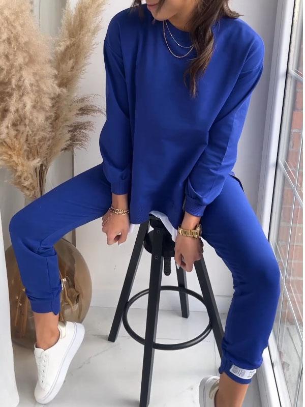 LIANA - Women's Patchwork Two-Piece Top and Pants Sweatshirt