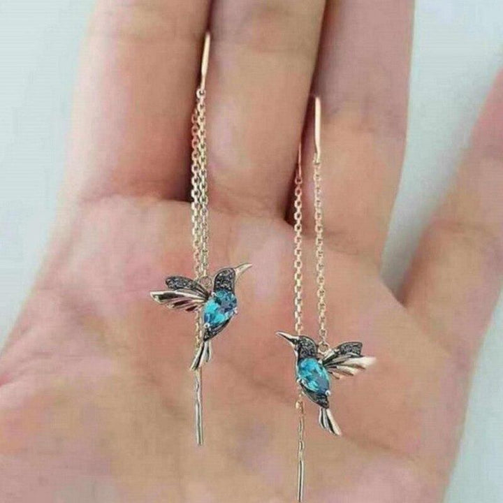Hummingbird Enamel & Cubic Zirconia Earrings