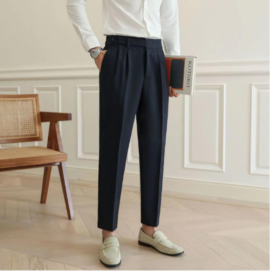 Herren Gerade Schnitt Anzughose mit Taschen