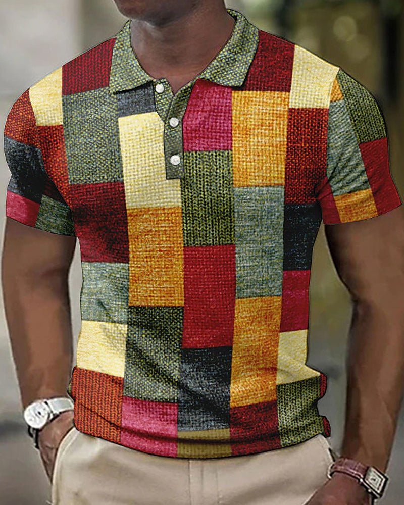 Lovi™ - Short-sleeved Checkered Polo Shirt