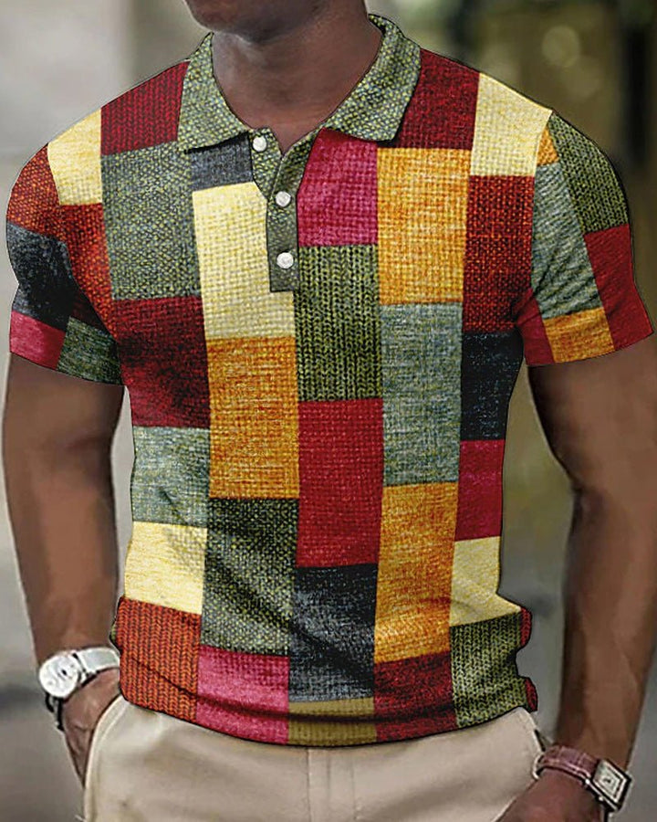 Lovi™ - Short-sleeved Checkered Polo Shirt
