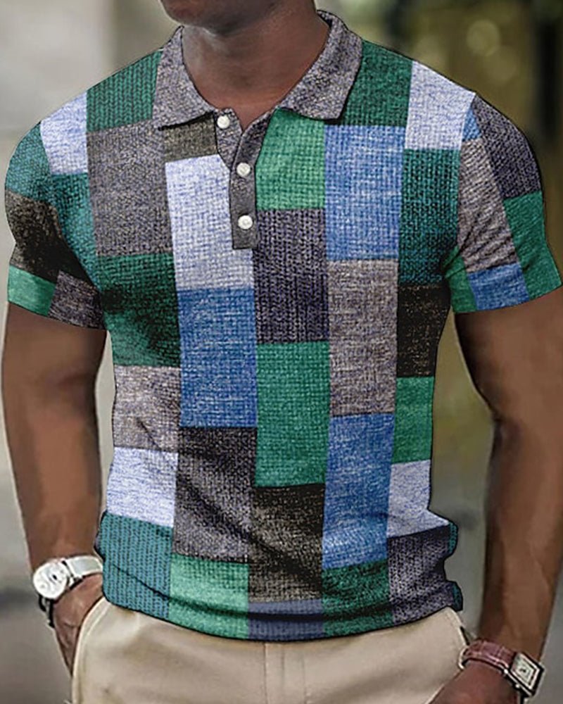 Lovi™ - Short-sleeved Checkered Polo Shirt