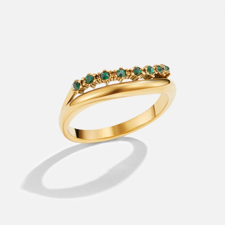 Carmen - Layered ring in emerald green