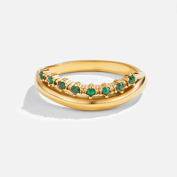 Carmen - Layered ring in emerald green