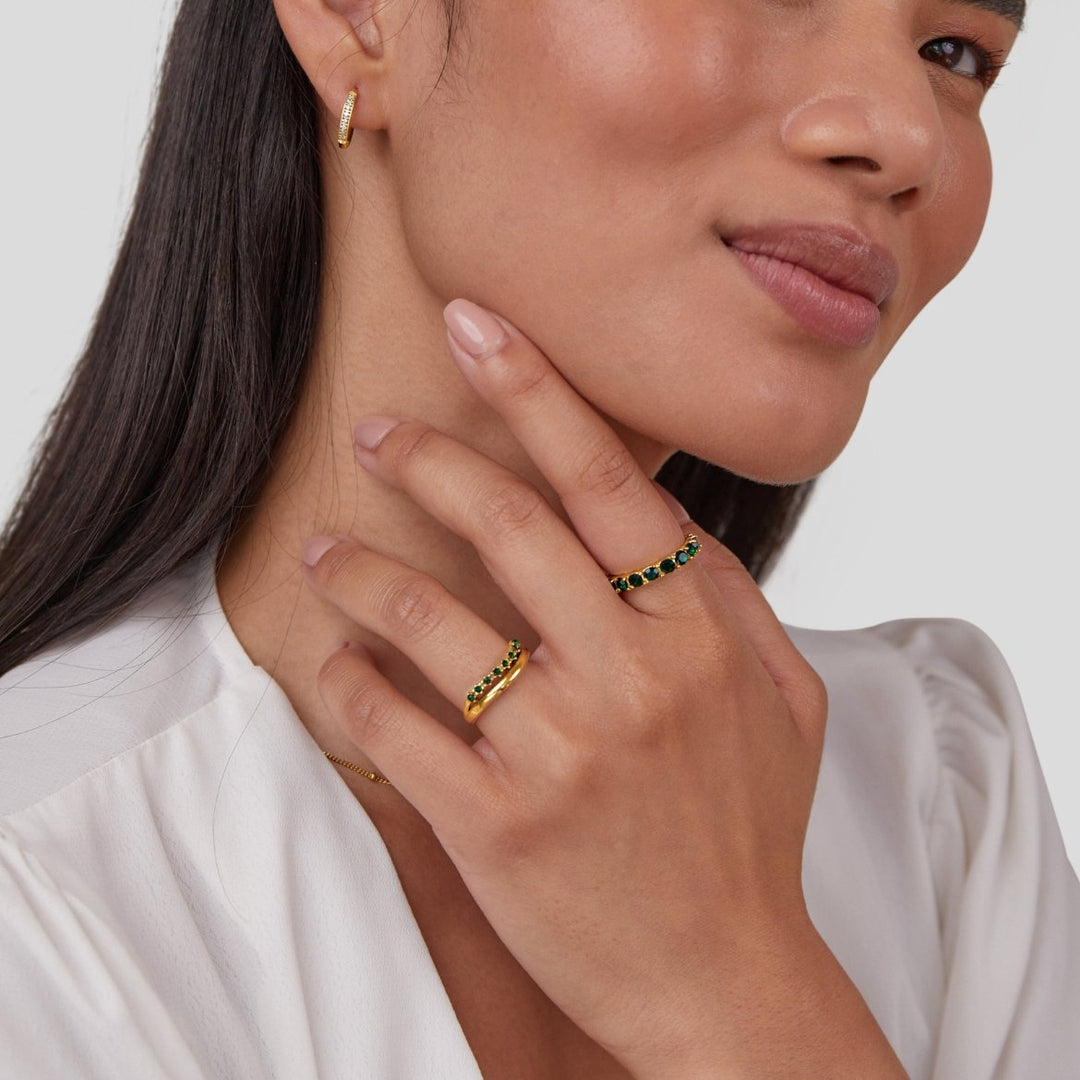 Carmen - Layered ring in emerald green