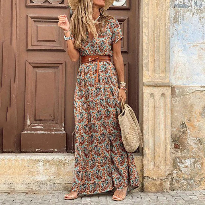 Sanne™ - Maxi Ibiza Dress - Belt Included