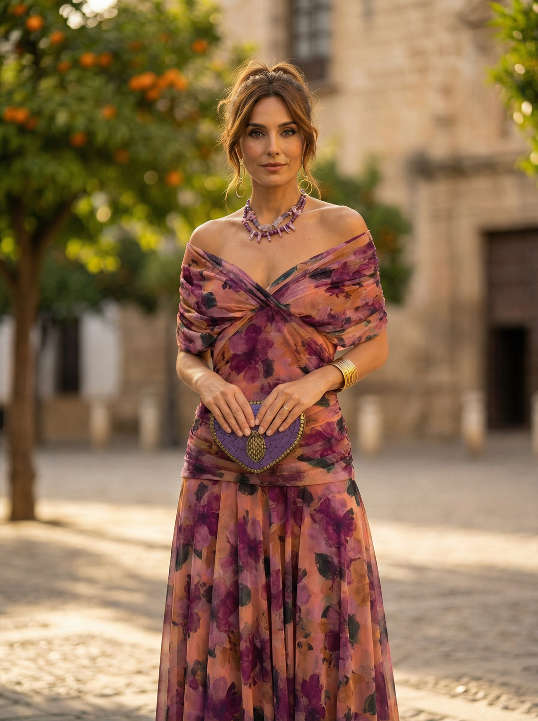 Leo | Women's Off-Shoulder V-Neck Maxi Dress