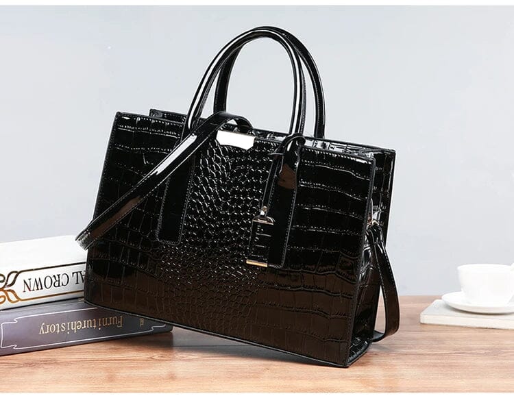 New York Crocodile Embossed Handbag