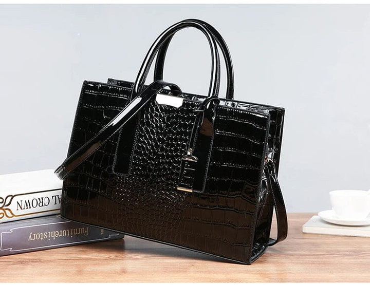 New York Crocodile Embossed Handbag