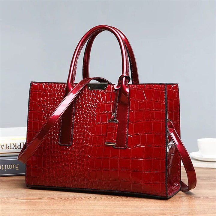 New York Crocodile Embossed Handbag
