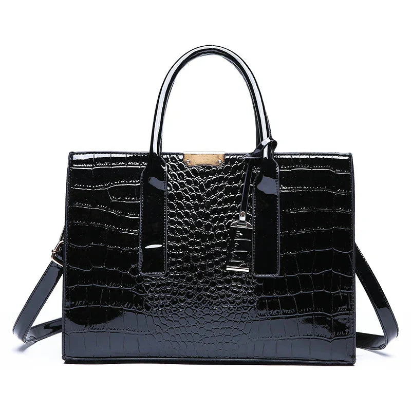 New York Crocodile Embossed Handbag