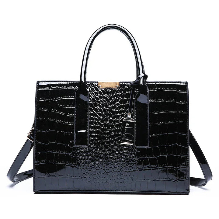 New York Crocodile Embossed Handbag