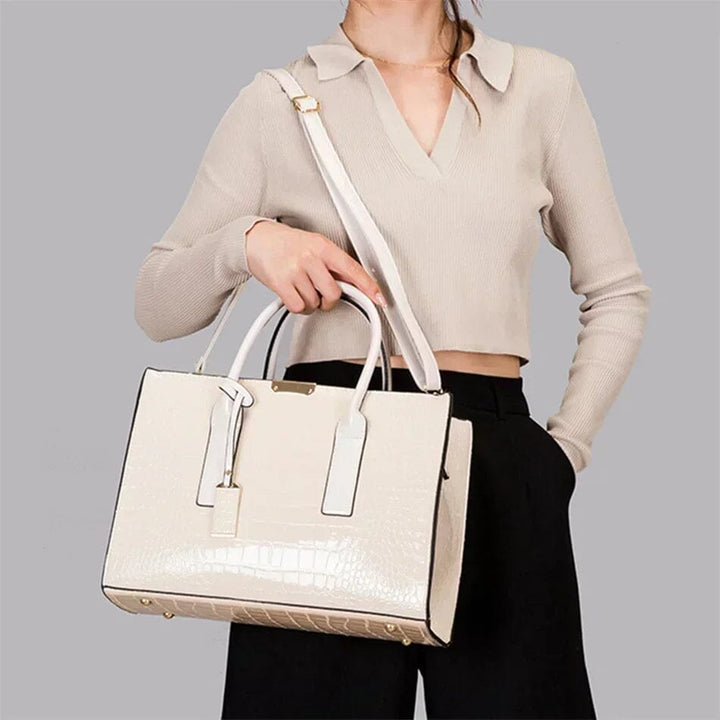New York Crocodile Embossed Handbag