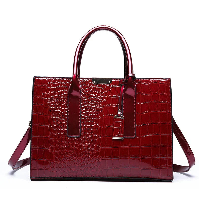 New York Crocodile Embossed Handbag