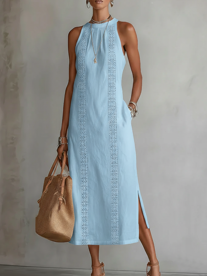 Jimena - Midi dress with stylish Mandarin collar