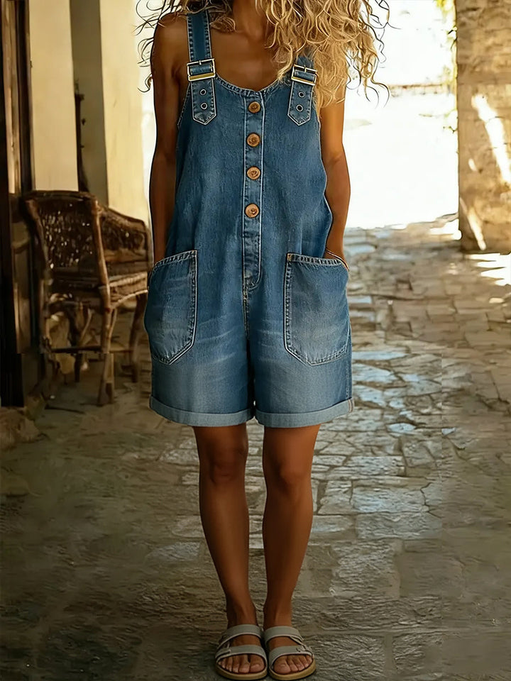 Relaxed Shorts Jumpsuit with Adjustable Straps