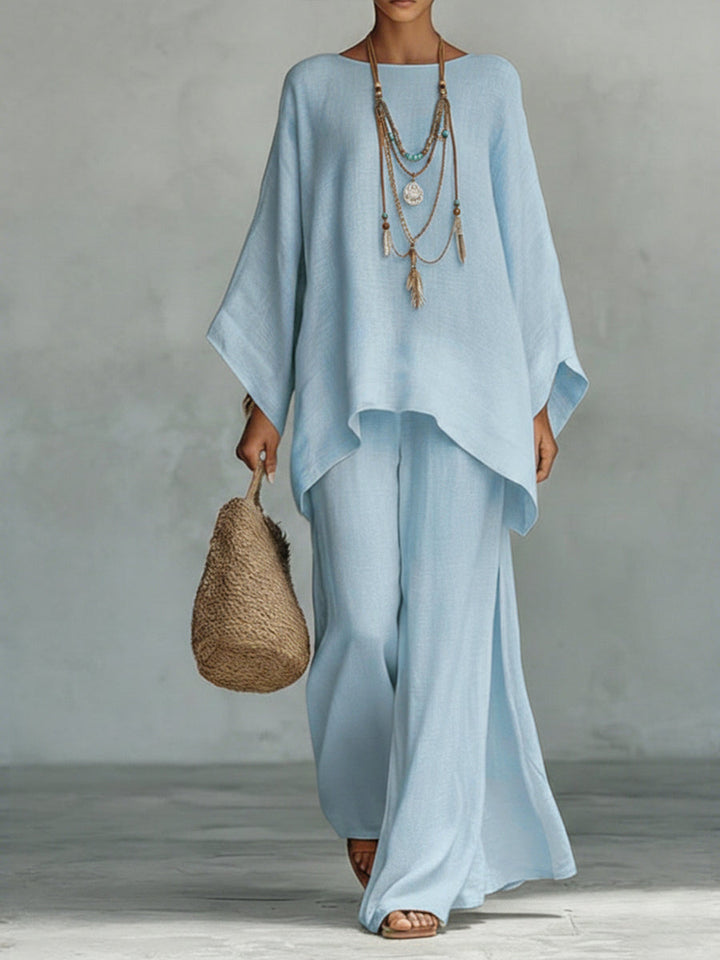 Celine | Women's Oversized Top and Wide-Leg Pants Set