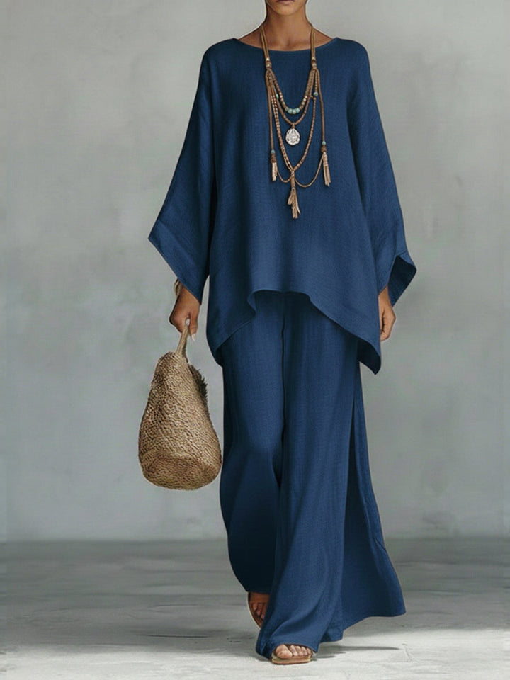Celine | Women's Oversized Top and Wide-Leg Pants Set